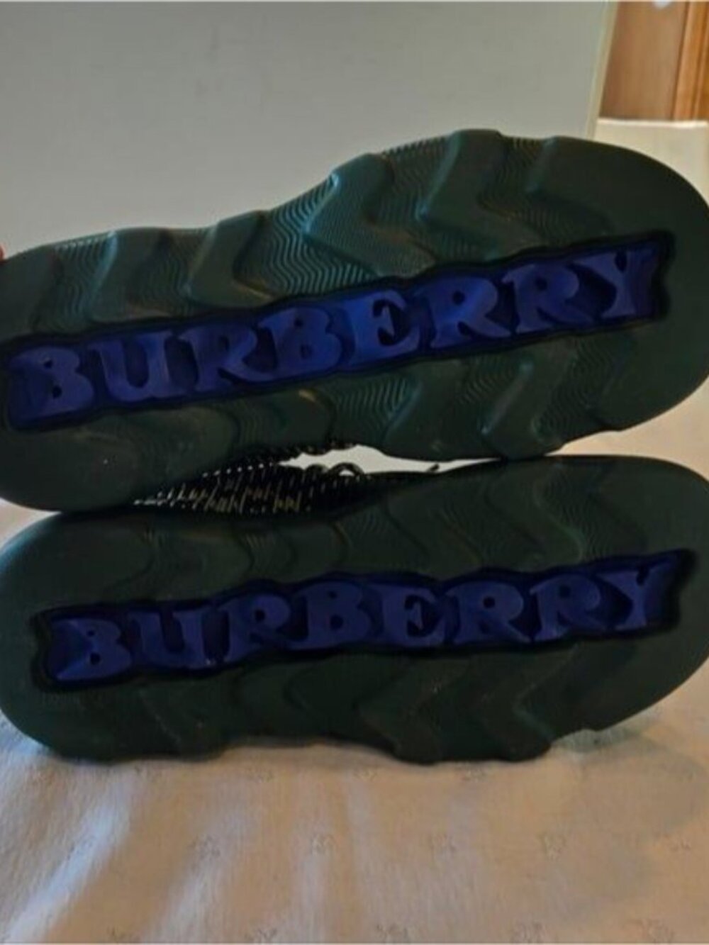 NIB Burberry Creeper Check Woven Derby Shoes Primrose Ip Check Green Size 40 - Picture 6 of 9